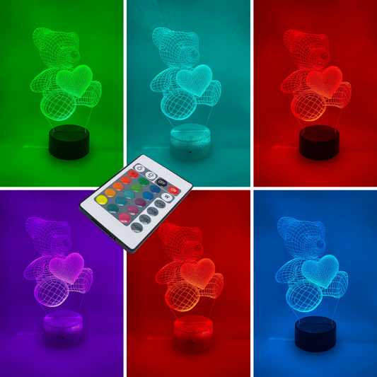 3D LED lamp beer met hart β kleurrijk verstelbare RGB verlichting