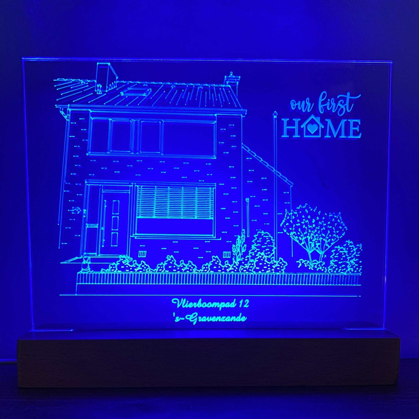 3D Lijntekening van je huis - blauw