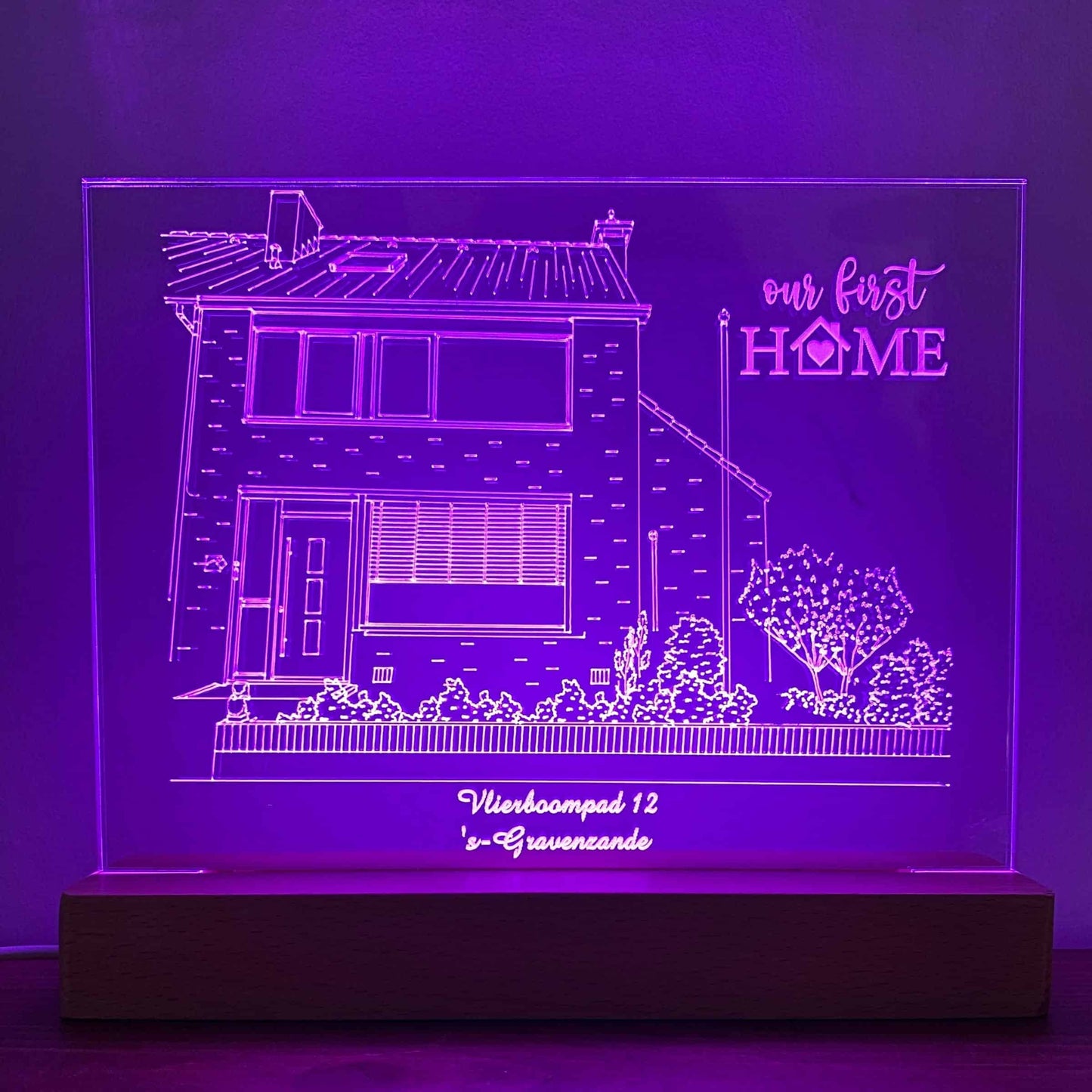 3D Lijntekening van je huis - paars