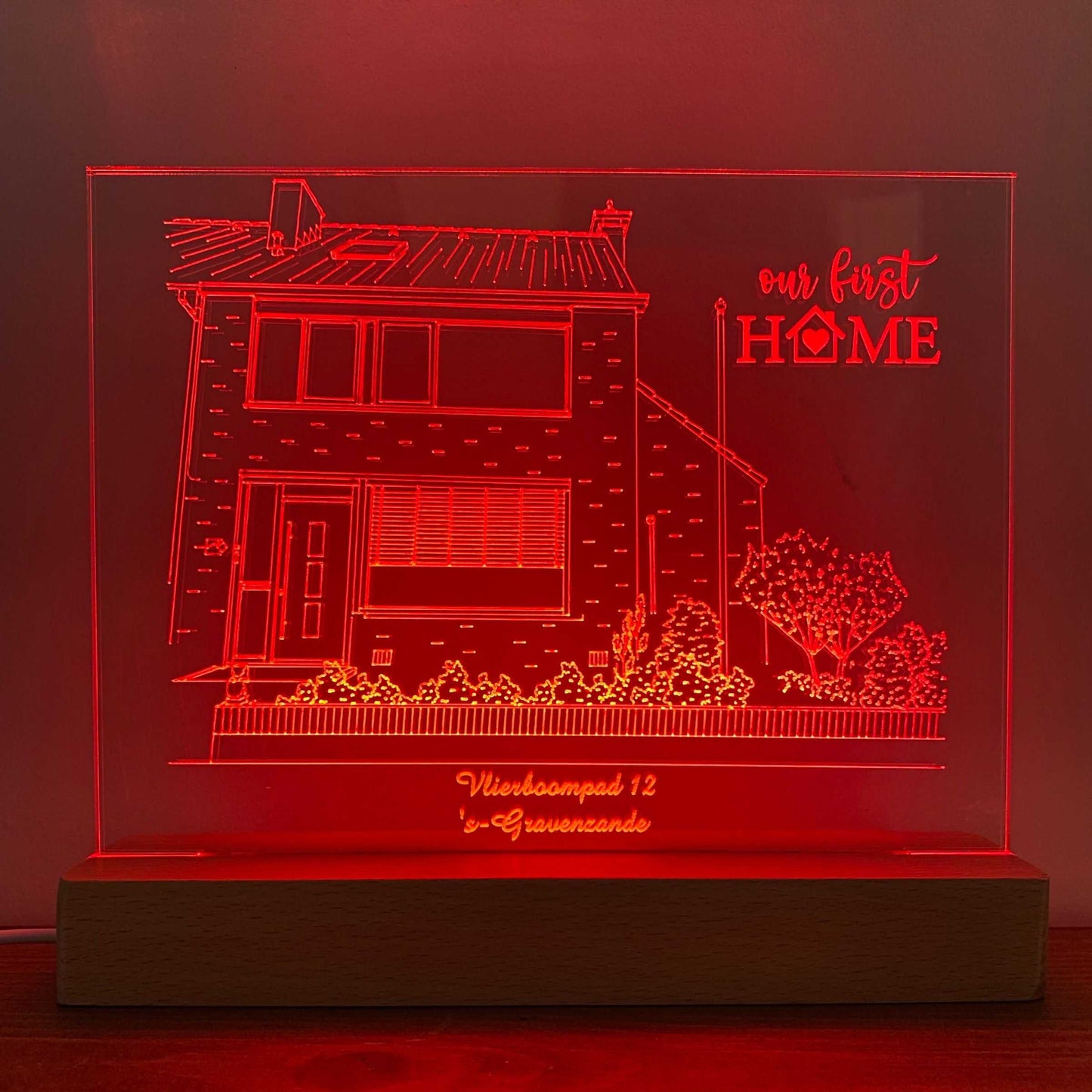 3D Lijntekening van je huis - rood