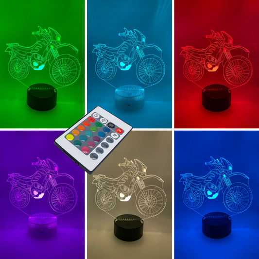 RGB 3D LED lamp motor met meerdere kleuren.