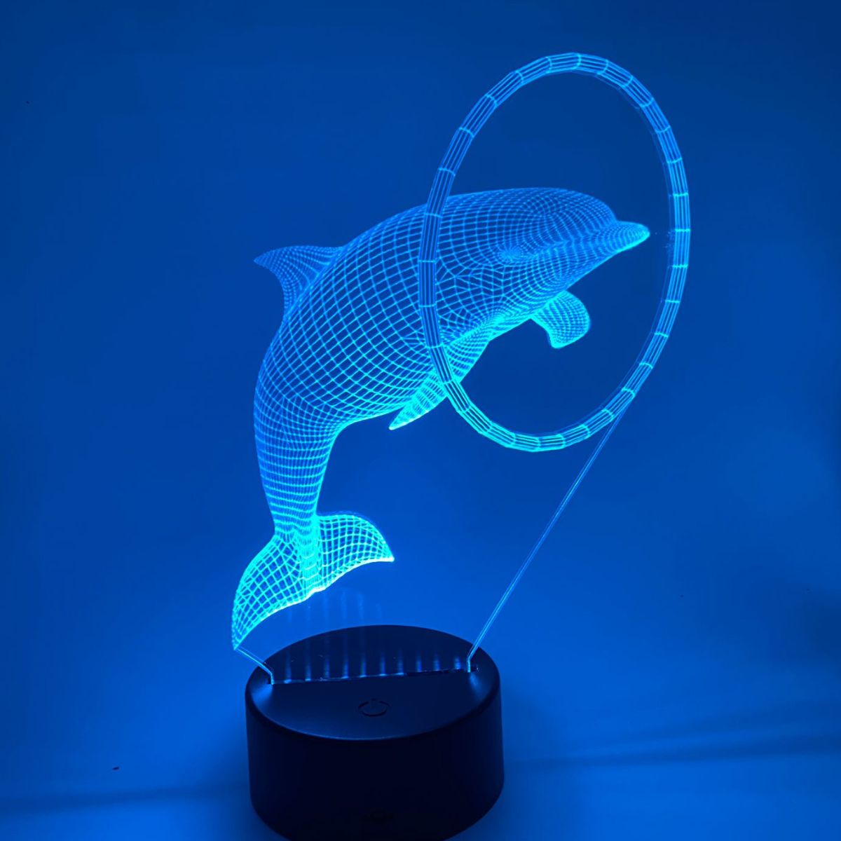 3D LED LAMP - DOLFIJN IN RING