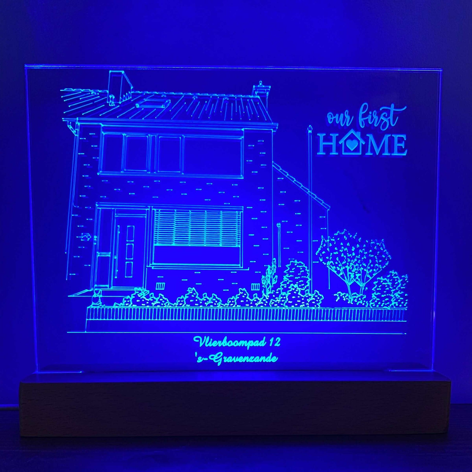 3D Lijntekening van je huis - blauw