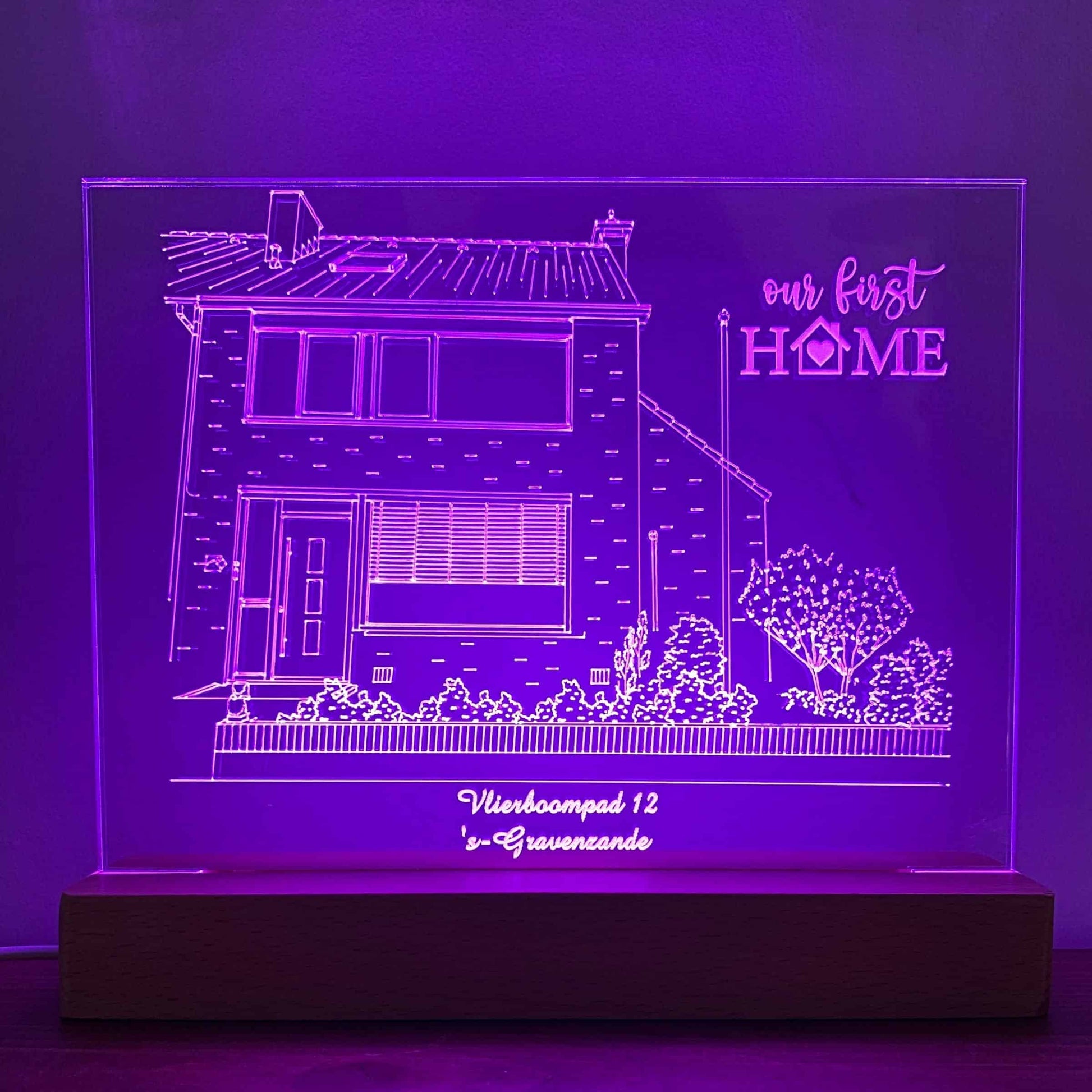 3D Lijntekening van je huis - paars