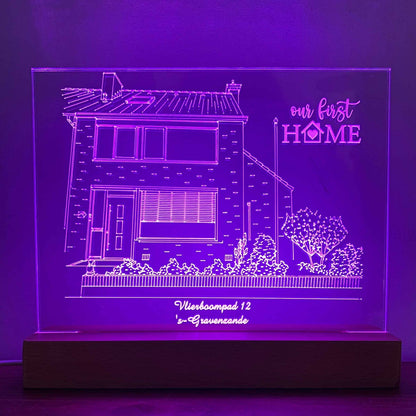 3D Lijntekening van je huis - paars