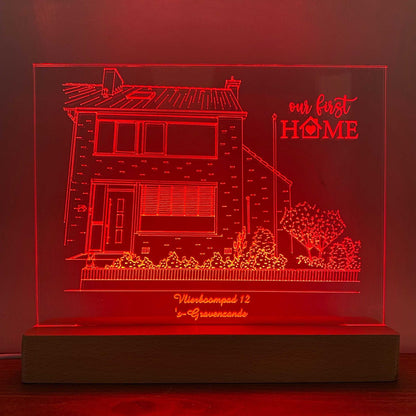 3D Lijntekening van je huis - rood