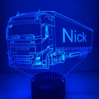 3D LED-lamp Volvo Vrachtwagen 5 – Sfeervolle lamp voor kinderkamer of vrachtwagen fan