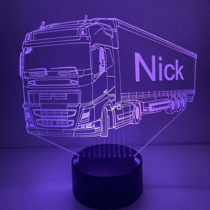 Volvo Vrachtwagen 5 3D LED lamp – Kleurveranderend nachtlampje voor kinderen en volwassenen