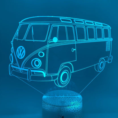3D LED lamp autobus, perfect cadeau voor autoliefhebber of verzamelaar.