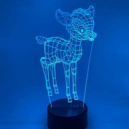 Schattig hertje 3D lampje als nachtlamp of deco