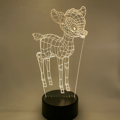 Gepersonaliseerde 3D lamp hertje met naam gravure