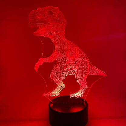 Dino nachtlamp 3D LED – verstelbare kleuren en verschillende lampvoeten
