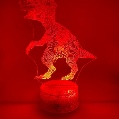 Persoonlijke 3D LED lamp dinosaurus – te graveren met naam voor kinderkamer