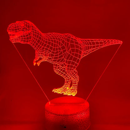 3D LED T-Rex lamp – sfeervolle verlichting in meerdere kleuren, RGB-opties