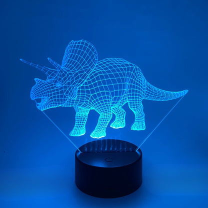 lijntekening Triciraptor lamp, leuk nachtlampje voor kinderkamer