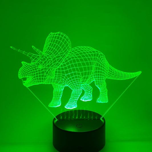 3D LED LAMP - DINOSAURUS - TRICIRAPTOR