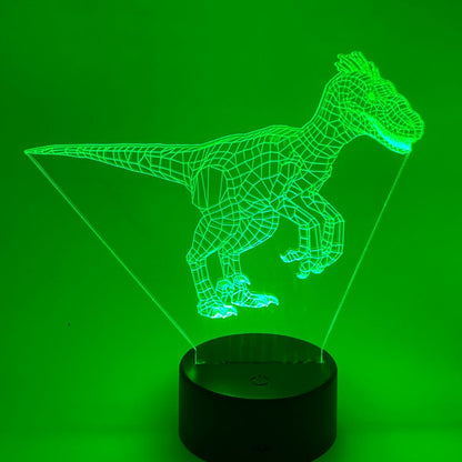 Gepersonaliseerde Velociraptor nachtlamp – 3D LED lamp met naam