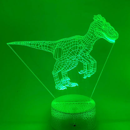 3D LED Velociraptor lamp voor kinderen – kleurrijk nachtlampje, cadeau-idee
