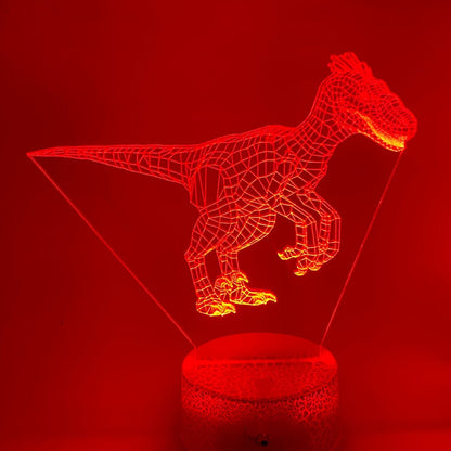 3D LED Velociraptor lamp – sfeervolle verlichting in meerdere kleuren, RGB-opties
