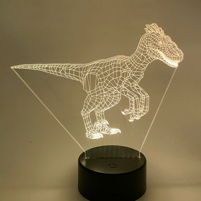 Persoonlijke 3D LED Velociraptor – te graveren met naam, leuk cadeau voor kinderen