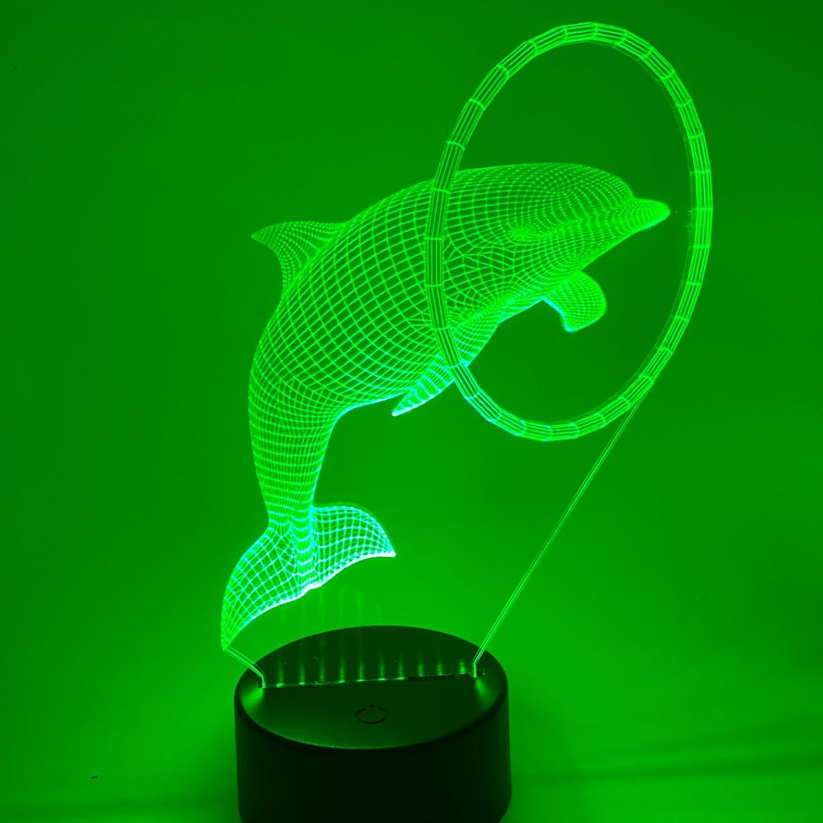 3D LED LAMP -  DOLFIJN IN RING