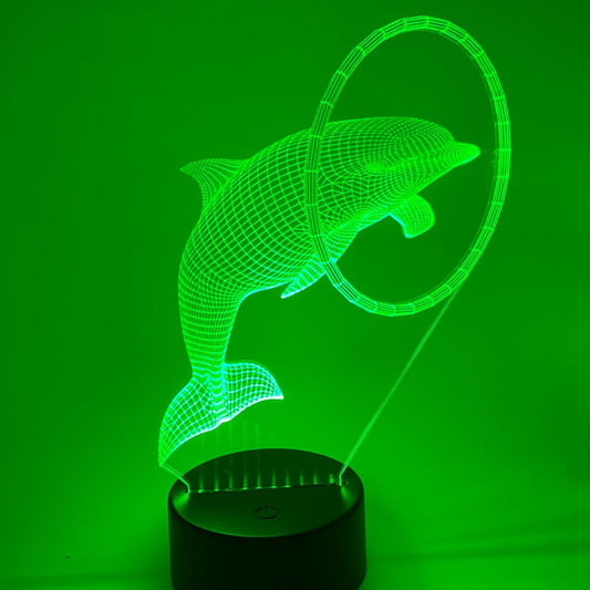 3D LED LAMP -  DOLFIJN IN RING