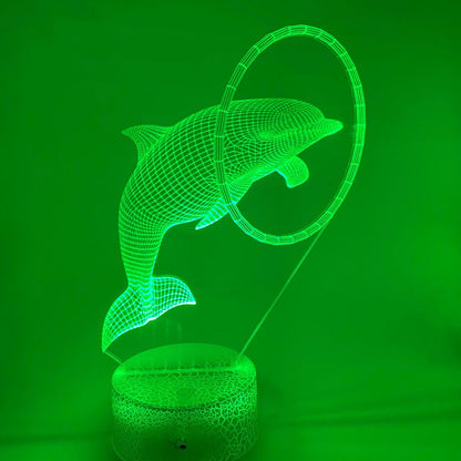 Dolfijnen 3D LED lamp in ring – voor de echte dierenliefhebber