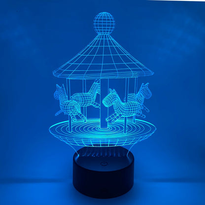 Draaimolenthema 3D LED lamp, kleurrijke verlichting, leuk om te geven of te krijgen