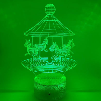 3D LED lamp draaimolen, te personaliseren met eigen naam