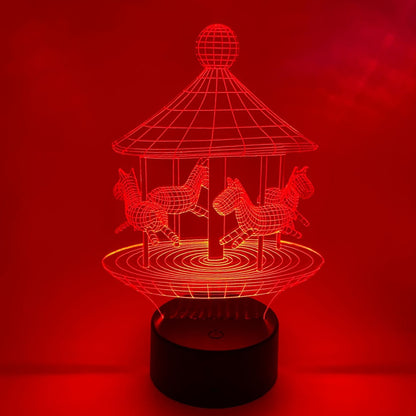 Kleurveranderende 3D LED lamp draaimolen, perfect voor feest- of kinderkamers