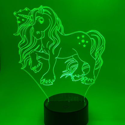 Gepersonaliseerde Eenhoorn nachtlamp – 3D LED lamp met naam