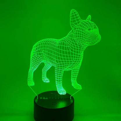 3D Led Lamp - Franse Bulldog - cadeautip voor de echte hondenliefhebber