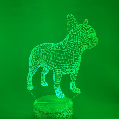 3D Led Lamp - Franse Bulldog - voor de echte dierenliefhebber