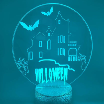Kleurveranderende 3D LED lamp Halloweenhuisje, perfect voor spooky sfeer