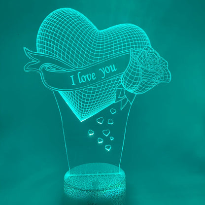 Romantische LED lamp Hart van Lint – verstelbare kleuren en verschillende voetopties, ideaal als cadeau.