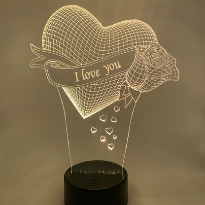 3D lijntekeninglamp Hart van Lint – elegant design met zacht LED-licht, perfect voor sfeer en decoratie.