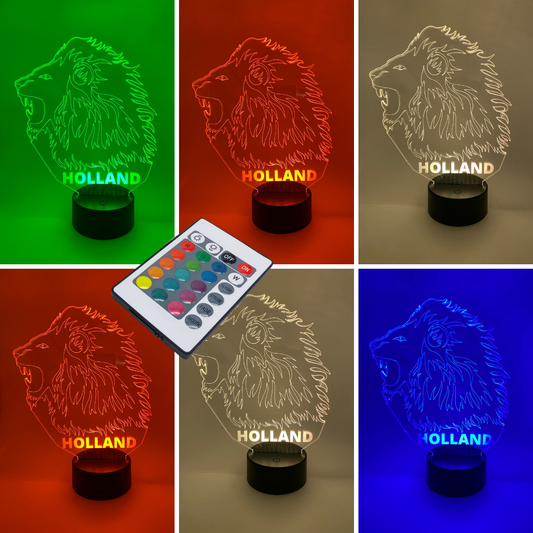 3D LED LAMP - Oranje Leeuw - Holland