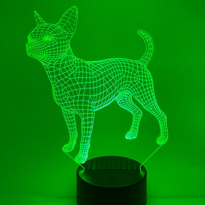 3D Led Lamp - Chihuahua - verlichting in verschillende kleuren