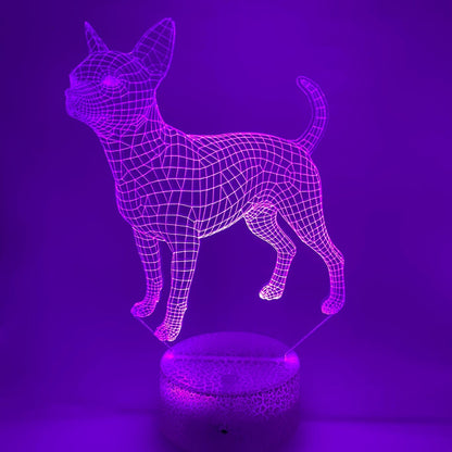 3D Led Lamp - Chihuahua - leuk cadeau