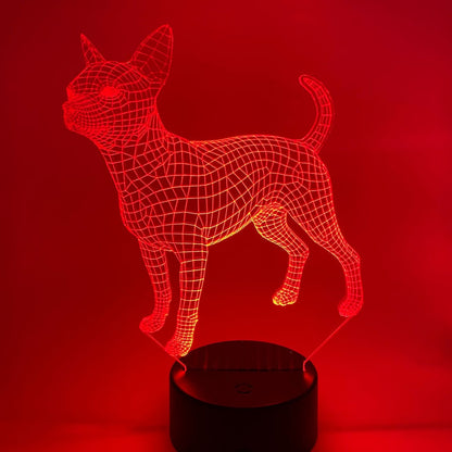 3D Led Lamp Chihuahua - voor echte hondenvrienden