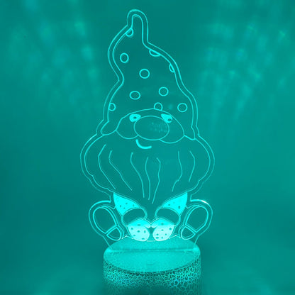 3D LED lamp kabouter, decoratieve lamp met verstelbare kleuren, perfect voor kaboutersfeer