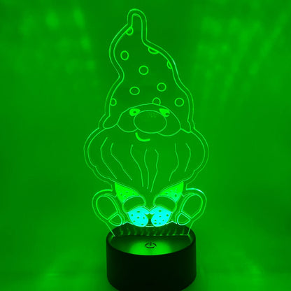 Origineel cadeau: 3D LED lamp kabouter, verschillende lampvoeten en kleuren instelbaar