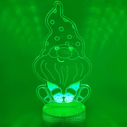 3D LED lamp kabouter, lijntekening stijl, sfeervol licht voor slaapkamer