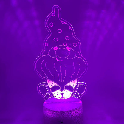 Kabouter LED lamp 3D, decoratieve lamp met instelbare kleuren en gezellige uitstraling