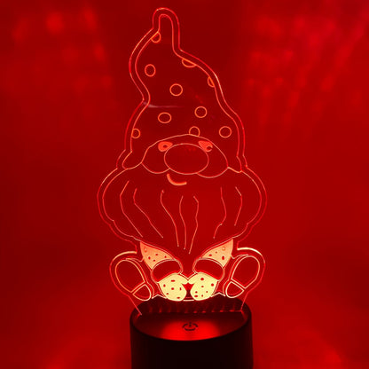 Kleurveranderende 3D LED lamp kabouter, perfect voor kabouterfans
