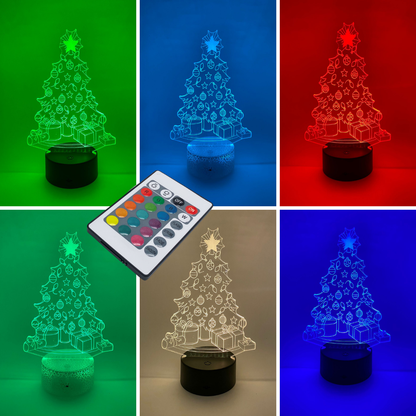 3D LED lamp kerstboom RGB – kleurrijk verstelbare kerstboom lamp, ideaal voor sfeervolle verlichting in huis.
