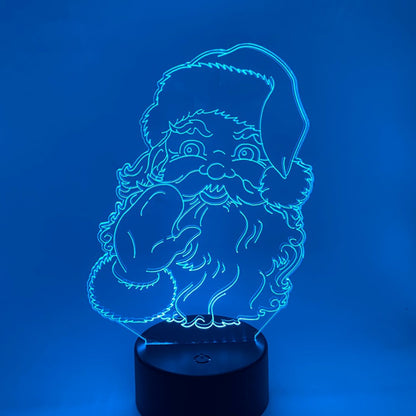 Kerstman 3D LED lamp – Lijntekening met verlichting