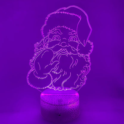 Kerstman LED 3D nachtlamp – Origineel kerstcadeau, decoratie en sfeerverlichting