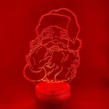 3D LED lamp Kerstman – Kleurveranderend lampje met keuze uit verschillende lampvoeten
