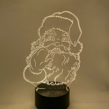 LED-3D Kerstman lamp – Leuk om te geven of te krijgen, sfeervol cadeau voor kerst